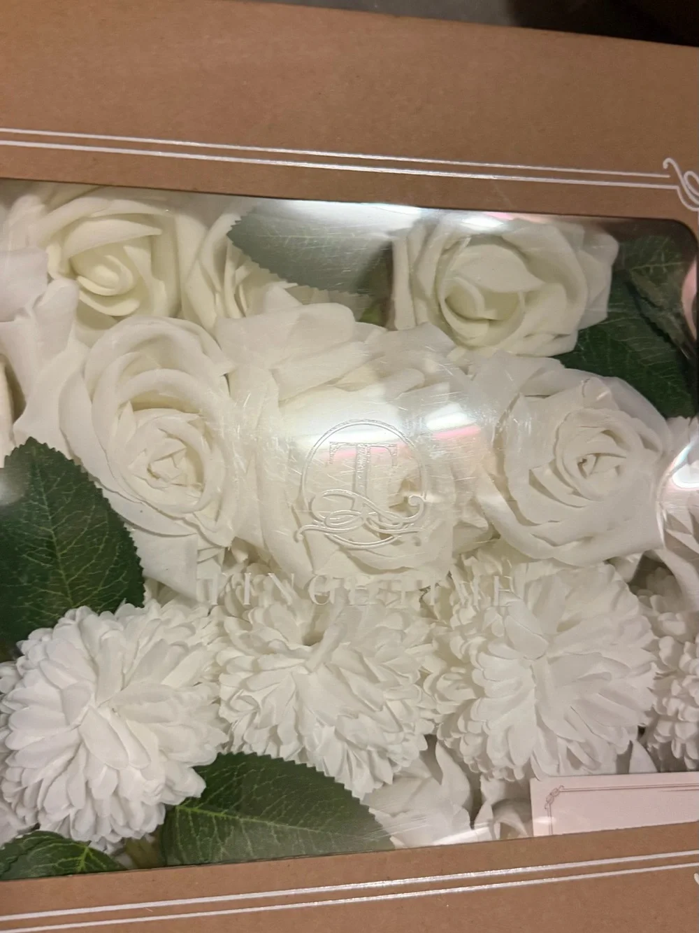 Floroom Artificial Flowers 25pcs Real Looking Ivory Foam Fake Roses with Stem
